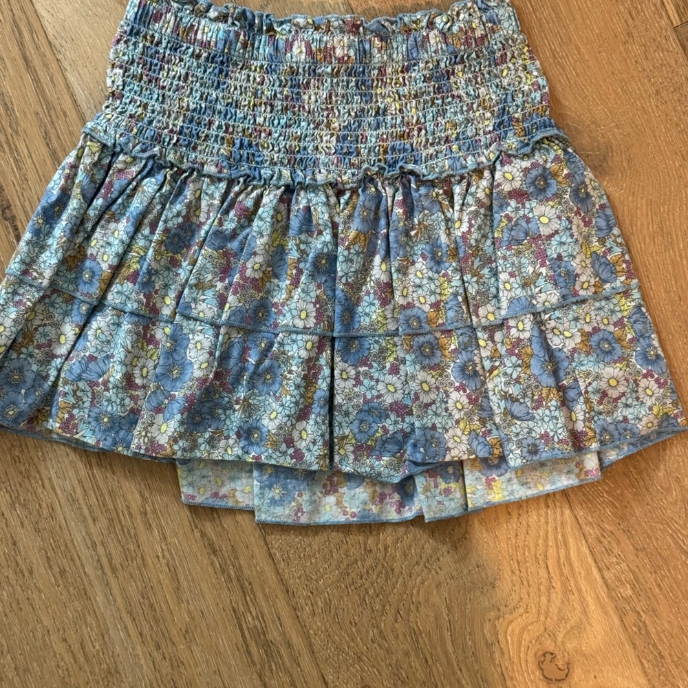 Katie J NYC Floral Mini Skirt in Blue and Yellow